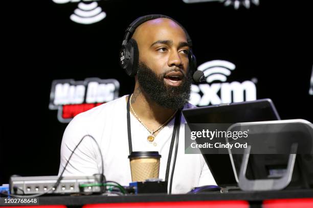 Former NFL player DeAngelo Hall speaks onstage during day one with SiriusXM at Super Bowl LIV on January 29, 2020 in Miami, Florida.