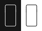 Smartphone blank screen, phone mockup Isolated on white and black background. New phone model. Template for infographics or presentation UI design interface