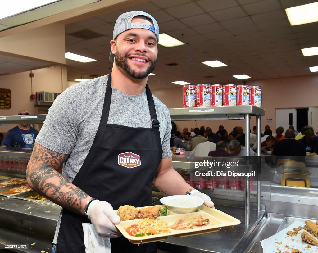 Dallas Cowboys' Dak Prescott & Campbell's Chunky Soup Donate 100,000 Bowls Of Soup To Miami Homeless Shelter