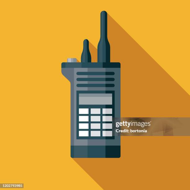 security guard walkie talkie museum icon - vintage walkie talkies stock illustrations