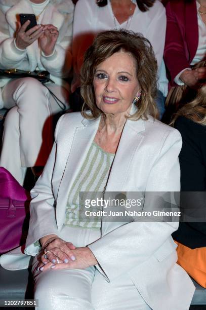 Maria Teresa Campos attends Agatha Ruiz de la Prada fashion show during the Merecedes Benz Fashion Week Autum/Winter 2020-21 at Ifema on January 29,...