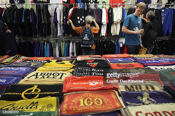 Beer mats are displayed at the CAMRA Great British Beer festival on August 3, 2011 in London, England. The 5-day event is Britain's largest beer...