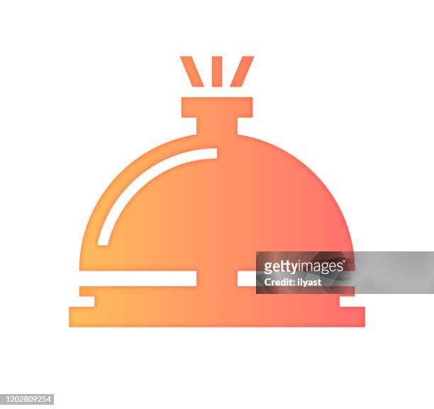 hotel booking gradient color & papercut style icon design - self service stock illustrations