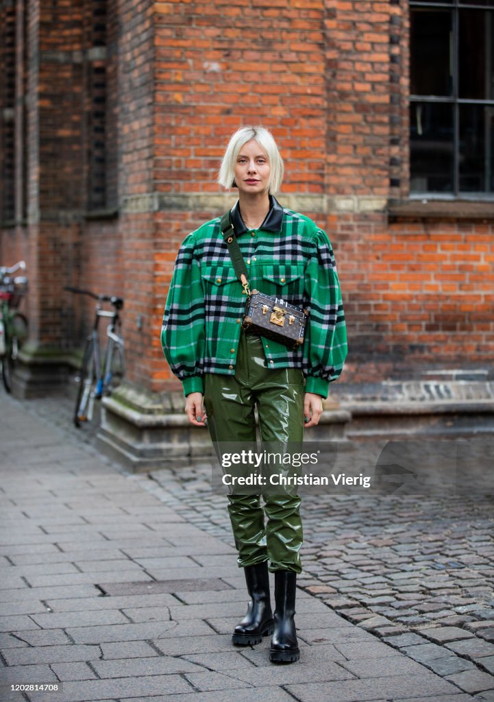 Lisa Hahnbueck seen wearing green checkered Louis Vuitton jacket ...