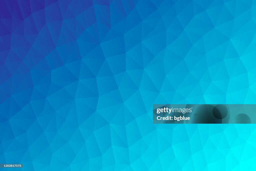 Polygonal mosaic with Blue gradient - Abstract geometric background - Low Poly