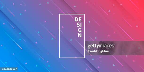 abstract design with geometric shapes - trendy blue gradient - meteor shower stock illustrations