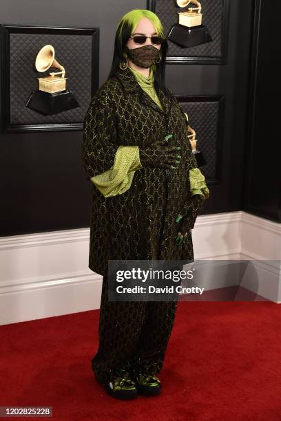 Billie Eilish attends the 62nd Annual Grammy Awards at Staples Center on January 26, 2020 in Los Angeles, CA.