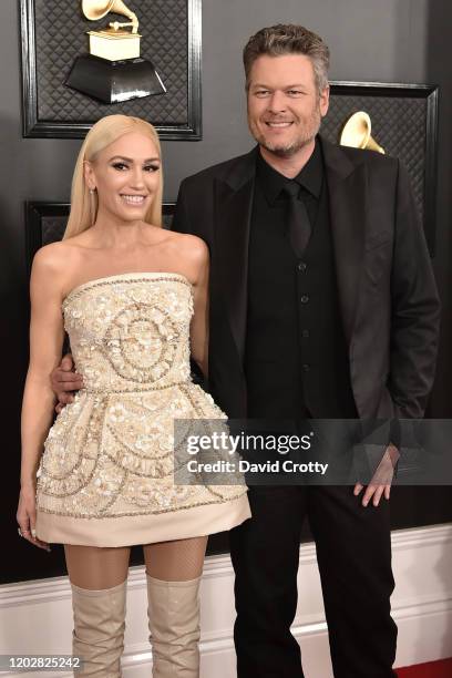 Gwen Stefani and Blake Shelton attend the 62nd Annual Grammy Awards at Staples Center on January 26, 2020 in Los Angeles, CA.