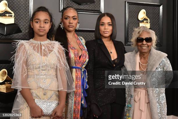 Emani Asghedom, Samantha Smith, Lauren London and Margaret Boutte attend the 62nd Annual Grammy Awards at Staples Center on January 26, 2020 in Los...
