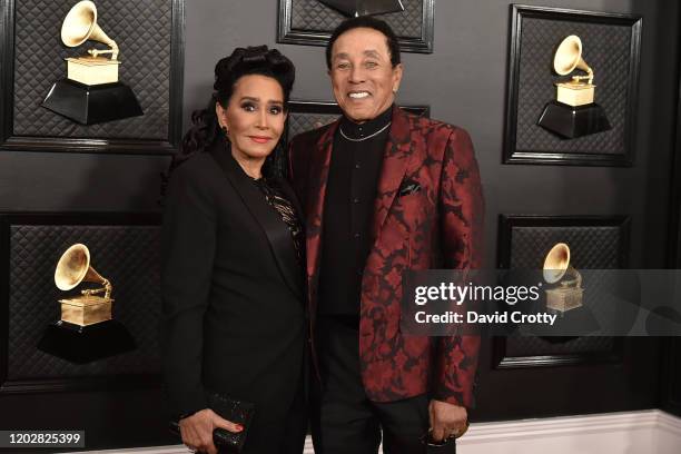 Frances Glandney and Smokey Robinson attend the 62nd Annual Grammy Awards at Staples Center on January 26, 2020 in Los Angeles, CA.