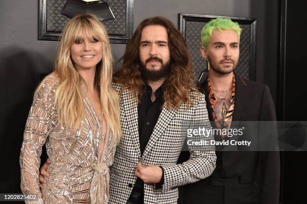 Heidi Klum, Tom Kaulitz and Bill Kaulitz attend the 62nd Annual Grammy Awards at Staples Center on January 26, 2020 in Los Angeles, CA.