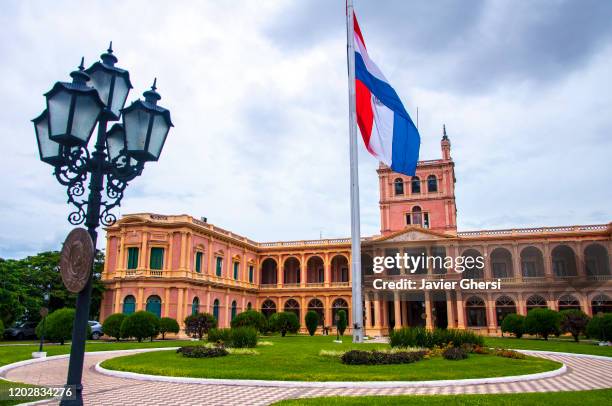 vista exterior del palacio de los lópez (palacio de gobierno). asunción, paraguay. - asunción stock pictures, royalty-free photos & images