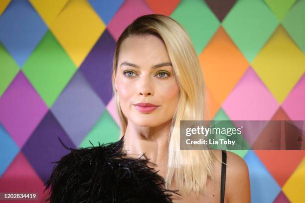 Margot Robbie attends the "Birds of Prey: And the Fantabulous Emancipation Of One Harley Quinn" World Premiere at the BFI IMAX on January 29, 2020 in...