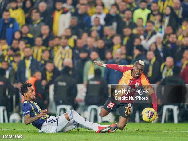 !f32! committing penalty on Henry Onyekuru of Galatasaray SK during Fenerbahçe against Galatasaray on ükrü Saracolu Stadium, Istanbul, Turkey on...