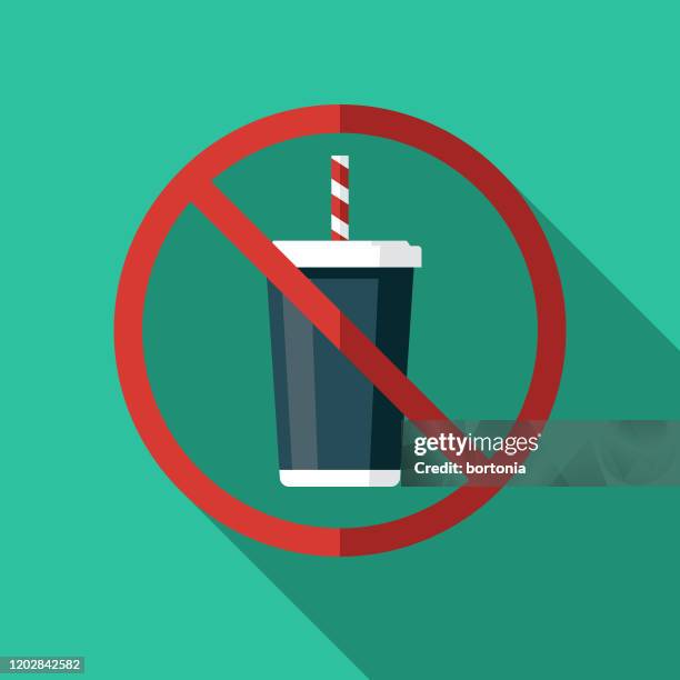 paleo diet no soda icon - strikethrough stock illustrations