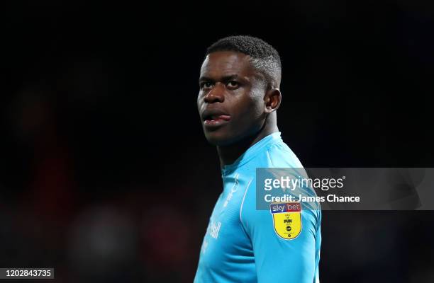 Brice Samba of Nottingham Forest looks on during the Sky Bet Championship match between Brentford FC and Nottingham Forest at Griffin Park on January...