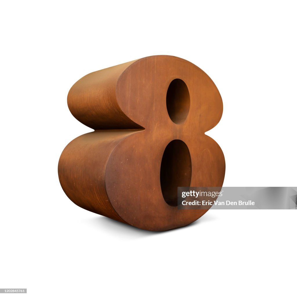 Large Metal 3D Number 8