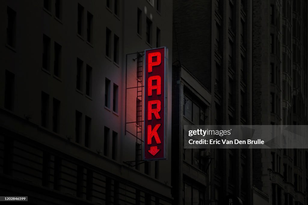 Park Neon Sign at Night