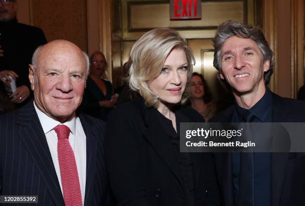 Barry Diller, Diane Sawyer and Damian Woetzel attend the Lincoln Center American Songbook Gala honoring Bonnie Hammer at Broadway Theatre on January...