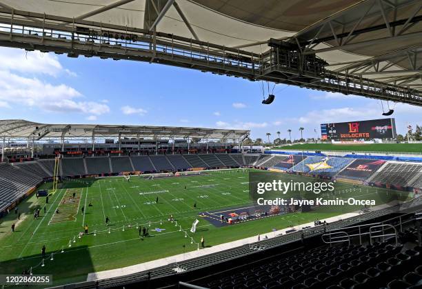 General view of Dignity Health Sports Park for the game between the LA Wildcats and the DC Defenders on February 23, 2020 in Carson, California.
