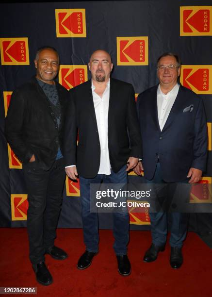 Ray Parker Jr., Fran Strine and Ola Ström attend the 4th Annual Kodak Film Awards at ASC Clubhouse on January 29, 2020 in Los Angeles, California.