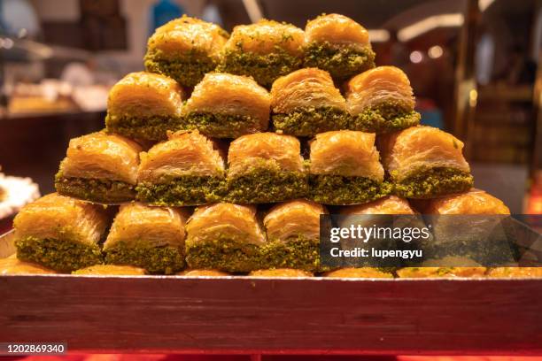 turkish baklava - baklava stock pictures, royalty-free photos & images