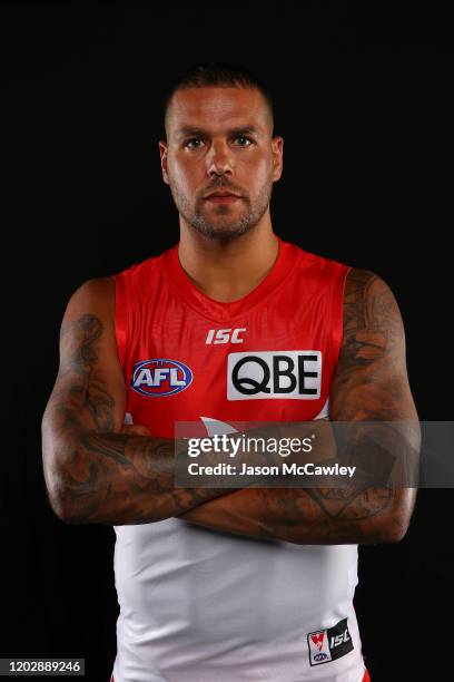 Lance Franklin poses during the Sydney Swans AFL media day at the Hordern Pavilion on January 30, 2020 in Sydney, Australia.