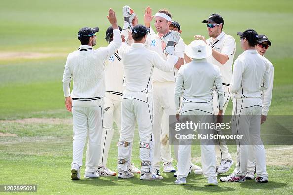Michael Rae Nz Michael Rae of New Zealand A is congratulated by team mates after ...