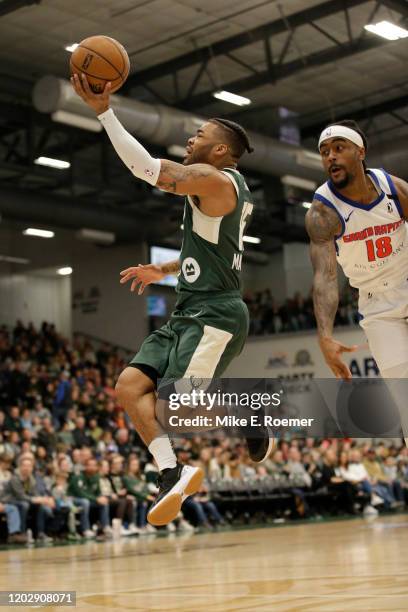 February 23: Wisconsin Herd guard Frank Mason gets past the defense of Grand Rapids Drive guard Jordan Bone in a NBA G-League game on Sunday February...