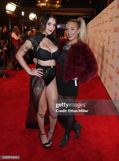 Adult film actress Gabbie Carter and her mother attend the 2020 Adult Video News Awards at The Joint inside the Hard Rock Hotel & Casino on January...