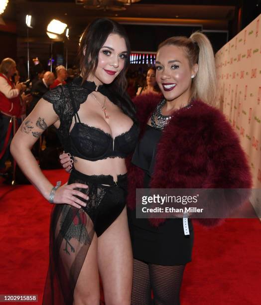 Adult film actress Gabbie Carter and her mother attend the 2020 Adult Video News Awards at The Joint inside the Hard Rock Hotel & Casino on January...