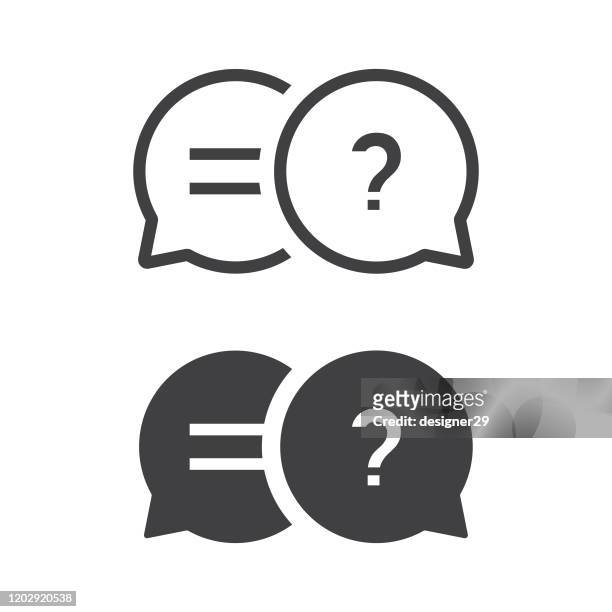 question and answer on speech bubble icon flat design. - suspicion stock illustrations