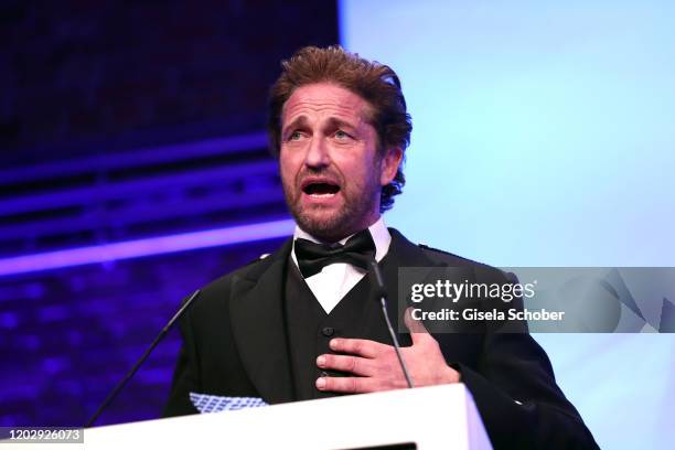 Gerard Butler during the Cinema For Peace Gala at Westhafen Event & Convention Center on February 23, 2019 in Berlin, Germany.