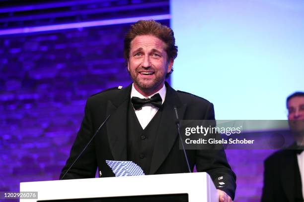 Gerard Butler during the Cinema For Peace Gala at Westhafen Event & Convention Center on February 23, 2019 in Berlin, Germany.