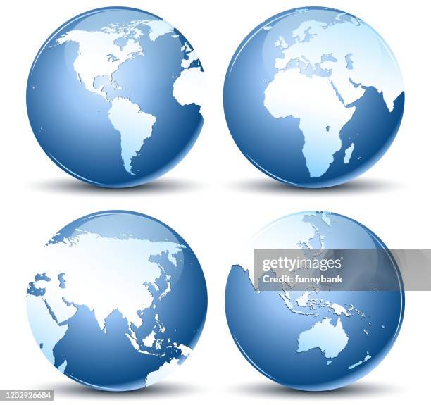 continents and world map - business macro stock illustrations