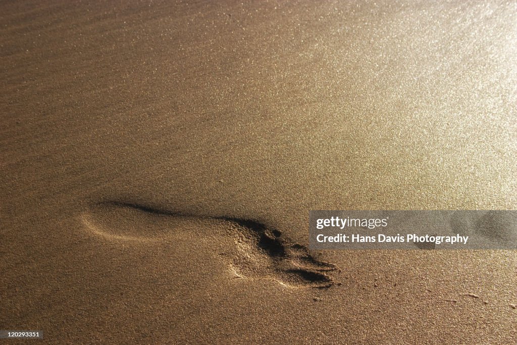 Footprint on sand