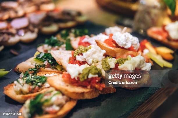 canape appetizers - canapes stock pictures, royalty-free photos & images