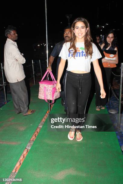 Bollywood actress Sara Ali Khan spotted at Versova, on January 26, 2020 in Mumbai, India.