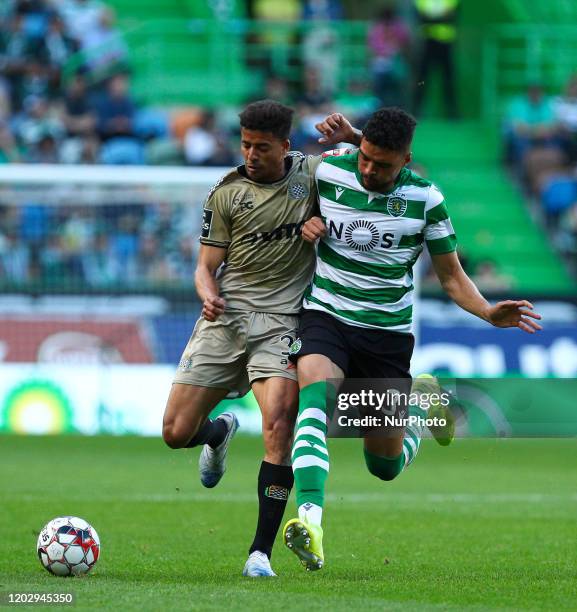 Tiago Ilori of Sporting CP vies . During the Liga NOS match between Sporting CP and Boavista FC at Estadio de Alvalade on February 22, 2020 in...