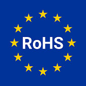 Rohs compliant directive sign illustration with the European flag