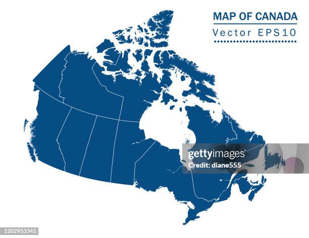 flat color map of canada - quebec stock illustrations