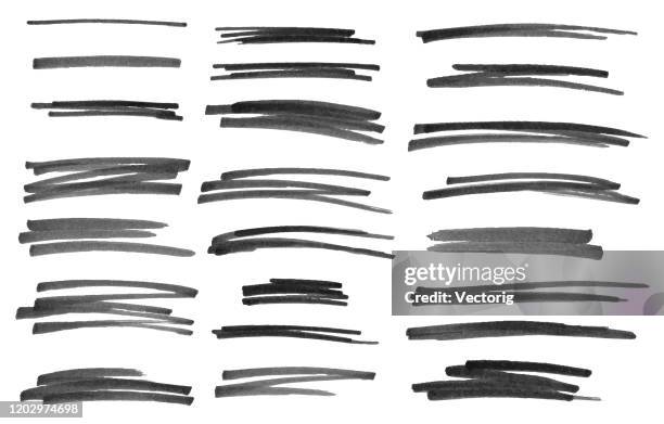 isolated marker lines on a white background - pen stroke stock illustrations