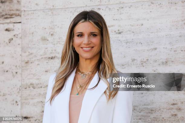 Nicoletta Romanoff attends "Gli Anni Più Belli" photocall on January 30, 2020 in Rome, Italy.