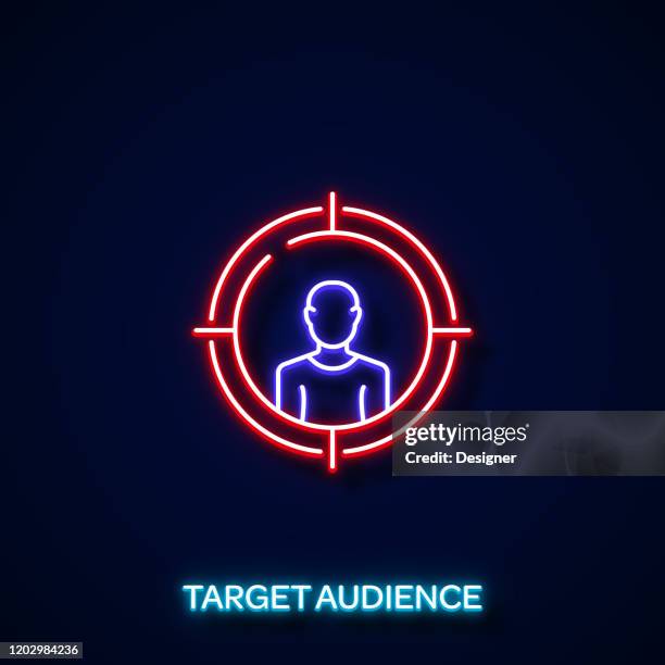 target audience neon style, design elements - glowing computer stock illustrations