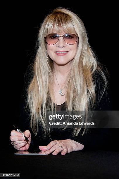 Musician Stevie Nicks signs copies of her new CD "In Your Dreams" at Amoeba Music on August 3, 2011 in Hollywood, California.