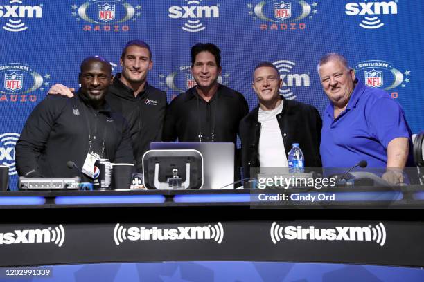 SiriusXM host Solomon Wilcots, NFL defensive end, Joey Bosa of the Los Angeles Chargers, SiriusXM host Ed McCaffrey, NFL running back, Christian...