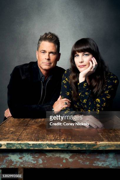Actors Rob Lowe and Liv Tyler are photographed for TV Guide magazine on January 7, 2020 in Pasadena, California.