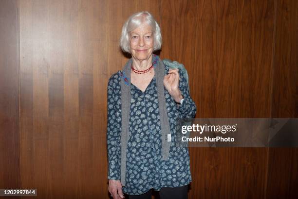 The artist Joan Jonas during the conference presenting the exhibition Moving Off the Land II at the Thyssen-Bornemisza National Museum in Madrid,...