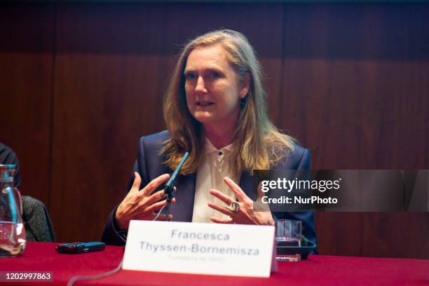 Francesca Thyssen-Bornemisza during the presentation of the Moving Off the Land II exhibition at the Thyssen-Bornemisza National Museum in Madrid,...