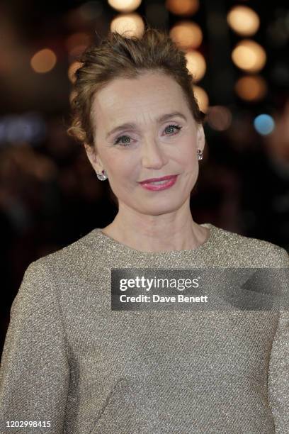 Dame Kristin Scott Thomas attends the UK Premiere of "Military Wives" at at The Cineworld Leicester Square on February 24, 2020 in London, England.